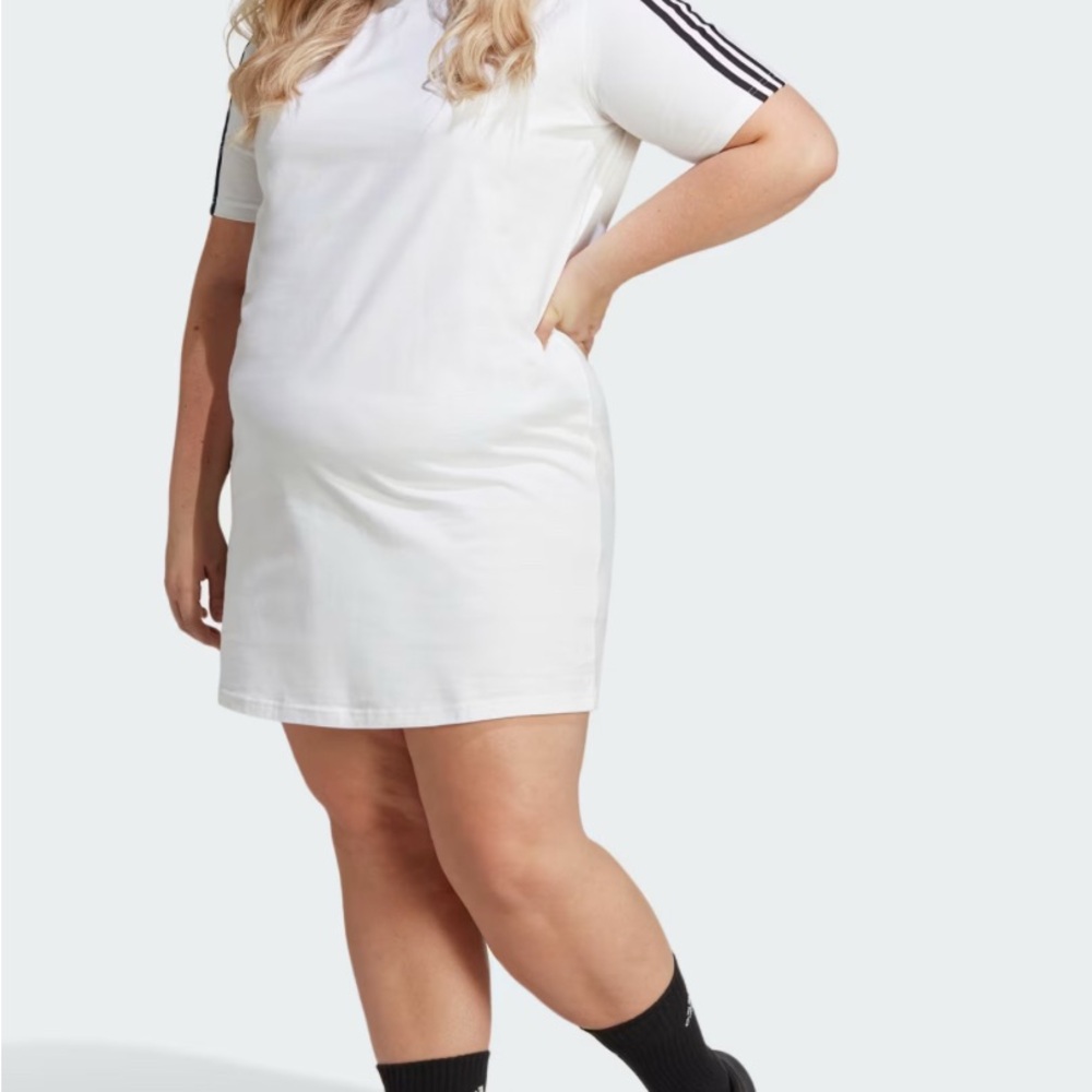 Adidas White Dress with Black Stripes
